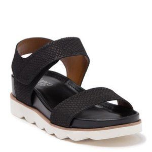 NEW Franco Sarto Women India Snakeskin Black Chunky Platform Wedge Slide Sandal
